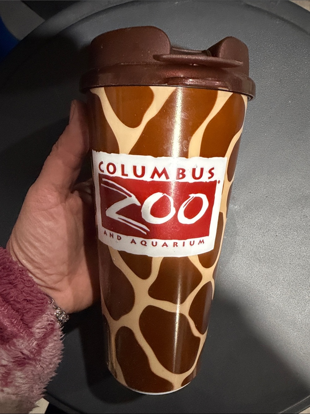 Columbus Zoo Giraffe Print Travel Tumbler - Brown